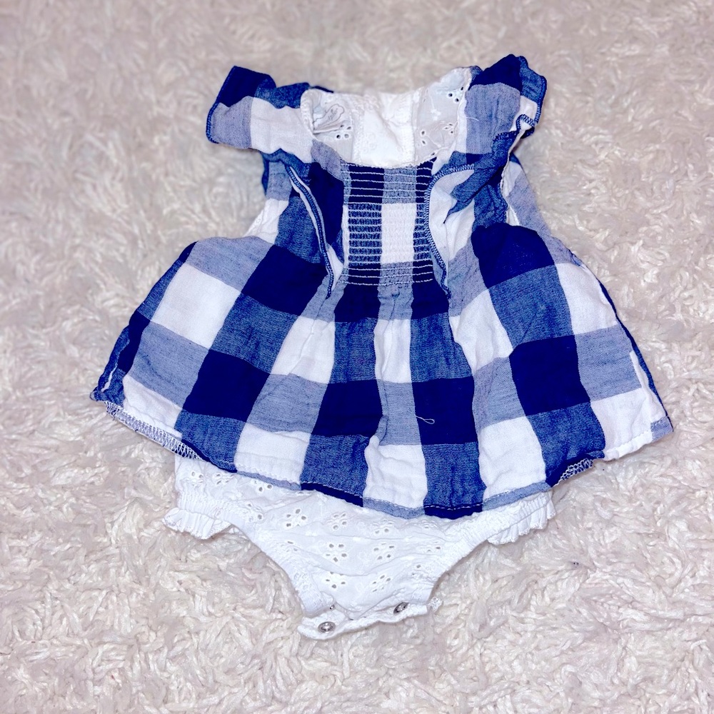 Mud Pie blue and white dress 3-6 months